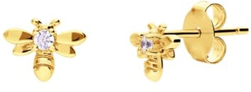 Lucardi - Damen Ohrstecker aus 925er Silber Biene, vergoldet - Ohrringe - 925 Silber - Gelbgold legiert - Nickelfrei