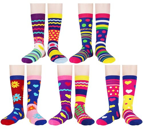 Jeasona 5 Pairs Lustige Socken Damen 39-42 Bunt Bunte Socken Damen 39-42 Baumwolle Witzige Lustig Damensocken Bunt Verrückte Lustige Geschenk Motiv
