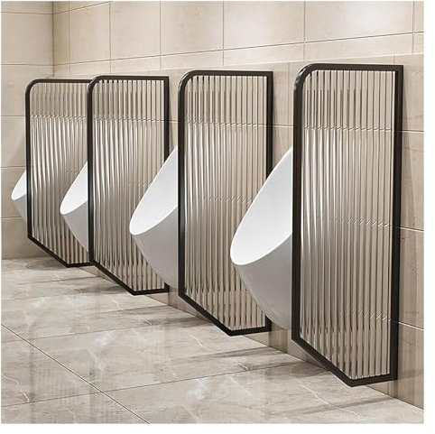 OLSKFUH Divisorio per orinatoio in Vetro, divisorio per orinatoio, divisorio per orinatoio, divisorio per la Privacy, Montaggio a Parete, divisorio per orinatoio, Bagno pubblico, 1 Pezzo, Nero
