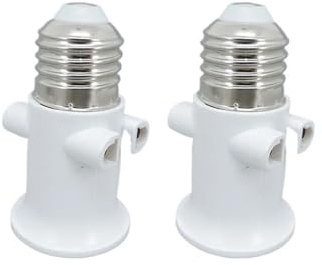 RTRCAGAKM E27 till E27 2-stifts EU-kontaktkabelkontakt LED-lampadapter ABS Hållare Bas Skruv Ljus Strömuttag Omvandlare M20(2 pieces)