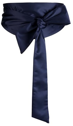 mini kitty Cinturón de vestido para mujer Cinturón de Satén para novia dama de honor Accesorios de Cinta de Seda para Fiestas Ocasión Formal (azul, talla única)
