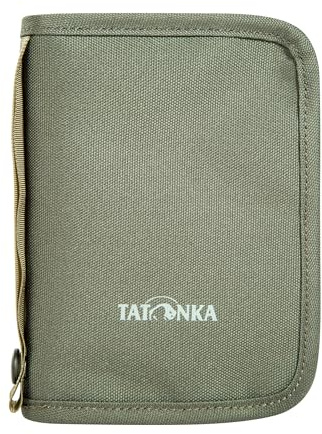 Tatonka Travel Zip M RFID B - Étui de passeport avec bloqueur RFID certifié TÜV - Offre de la place pour passeport, cartes de crédit, documents de voyage, etc. - 17 x 12 x 3 cm, olive, 17 x 12 x 3 cm,