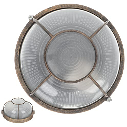 LIFKOME Luz De Mamparo Led Exterior De Aluminio y Vidrio Resistente Para Jardín y Pasillo, Protección Contra Polvo y Agua, Diseño Ovalado Para Iluminación Empotrada, 1 Unidad