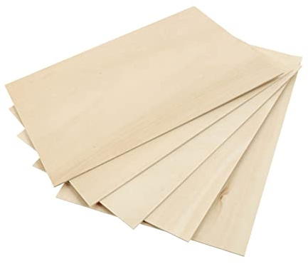 Gatuida Planche Contreplaqué De Tilleul 300x200x2mm, Lot De 5 Pièces De Bois Vierge, Surface Lisse, Pour Pyrogravure Et Peinture Artisanale, Loisirs Créatifs, Utilisation Diy