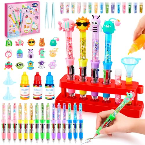 BYHANO Fabrique a Stylo, 15 Pièces Atelier des Stylos Creatif, Kit Loisir Creatif Enfant, Activité Manuelle Enfants 6-12 Ans, Kit de Creation Stylo Enfant, Cadeau Anniversaire et cadeaux de Noël