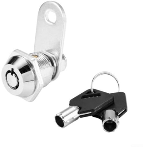 Cam Lock Tubular 1630 mm para gabinete de escritorio, cajón de buzón con leva de parada reversible y llave similar, incluye 2 llaves de aleación de zinc (20 mm)