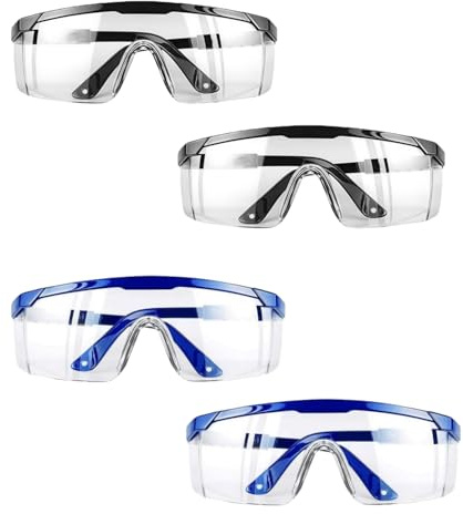 Heyumybit Schutzbrille,4 Stück Arbeitsschutzbrille,Transparent Sicherheitsbrille,uv schutzbrillen,Seitenschutz Laborschutzbrille für Herren Damen