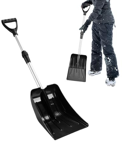 Snöskyffel för barn - justerbar teleskopisk vinterspade på 23,6–35,4 tum med D-handtag, lätt och hållbart snöverktyg för pojkar och flickor, rolig vintergåva och G