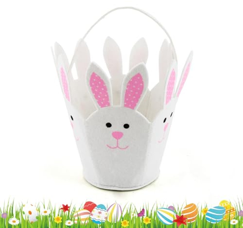 shallyong Sacchetti Pasquali, Cestini Pasquali, Sacchetti Regalo Pasqua, Sacchetto con Orecchie da Coniglio, Sacchetto Pasquale da Riempire con Uova di Pasqua, Dolci