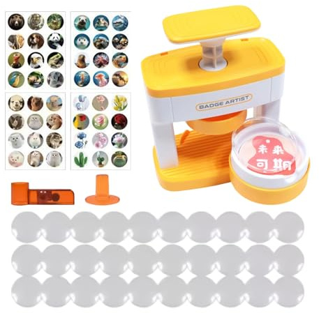 Máquina de Pines de Solapa | Con 48 imágenes y accesorios de bricolaje | Juego de máquina de prensa de botones para niños - Para adolescentes y niñas para la escuela, hogar, aula, sala de juegos