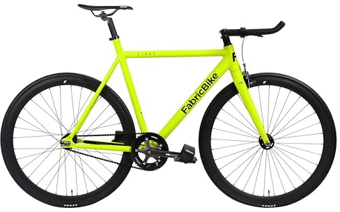 FabricBike Light - Vélo Fixie, Fixed Gear, Single Speed, Cadre et Fourche Aluminium, Roues 28, 3 Tailles, 4 Couleurs, 9,45 kg (Taille M) (M-54cm, Light Matte Yellow)