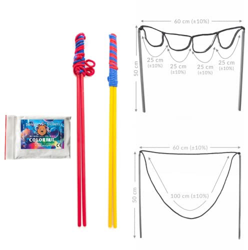 Bubble Brothers Riesenseifenblasen Set für Kinder 2 Seifenblasenstäbe und 5 Liter Seifenblasenflüssigkeit Seifenblasen Set mit 1 Loop und 1 Multi-Loop Seifenblasenstab Outdoor Spielzeug Bubble Kit