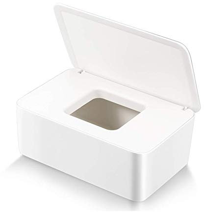 Feuchttücher-Box,Toilettenpapier Box,Kunststoff Feuchttücher Spender,Baby Feuchttücherbox,Baby Tücher Fall,Tissue Aufbewahrungskoffer,Taschentuchhalter,Tücherbox,Serviettenbox (Weiß-A)