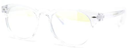 SA106 Kids Round Horn Rim Blue Light Blocking Computer Glasses Clear