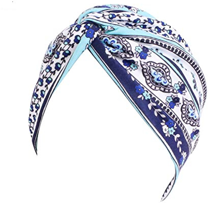 ESTEVANJ MUR Turban Femme Chimio Bohème Élastique ，Bonnet de Nuit，Bonnet Chimio Femme (FR/ES, Alpha/Lettres, Taille Unique, 8)