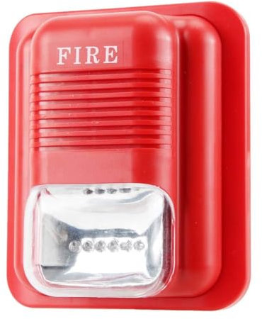 Allarme Acustico e Luminoso, DC12V/24V Allarme di Protezione Antincendio Sonoro e Luminoso Sistema di Sicurezza Allarme Sirena Stroboscopica, 6 LED Integrati