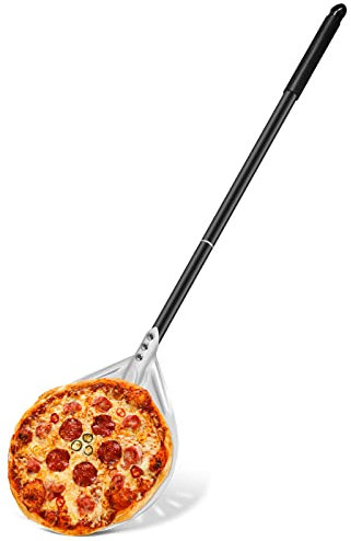 Wylnsie Metall-Pizzaschaufel, Pizzaschieber für Pizzaofen im Freien das Backen von selbstgemachten Pizzen,Pizza Peel Pizza Shovel Paddel mit abnehmbaren Griff