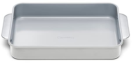 Caraway Non-Stick Ceramic 9”x13” Rectangle Pan - Naturally Slick Ceramic Coating - Non-Toxic, PTFE & PFOA Free - Perfect for Brownies, Lasagnas, and More - Gray