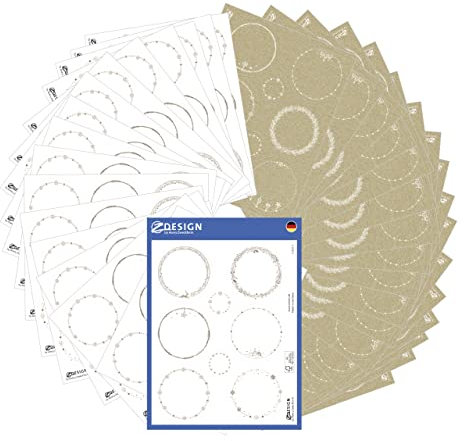 AVERY Zweckform Set Aufkleber Weihnachten rund 204 Stück (Ø48mm, Weihnachtssticker, Deko Weihnachten, Geschenke, Karten, Tüten, Produktaufkleber in Weiß und Kraftpapier, handbeschriftbar) Art. 51051