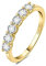 JewelryPalace Modeschmuck Klassisch 6 Stein 1.5mm 0.6ct Moissanite Band Ring Damen, Hochzeitsringe Silber 925 Trauringe Eheringe Frauen, Vorsteckring Halb Eternity Ring Bandring Schmal Vergoldet 51