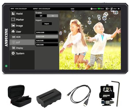 ANDYCINE C6R - Monitor da 6 pollici con videoregistratore, 4K 60Hz HDR DSLR Mirrorless Camera Touch Screen con istogramma 3D LUT 1920x1080 RGB Waveform