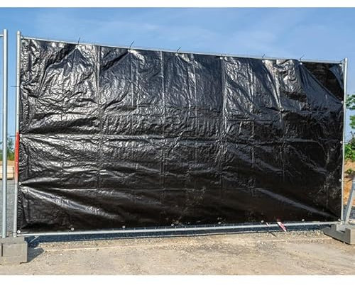 Bâche clôture Mobile éco 100g/m² - Noir, 1,76m x 3,41m