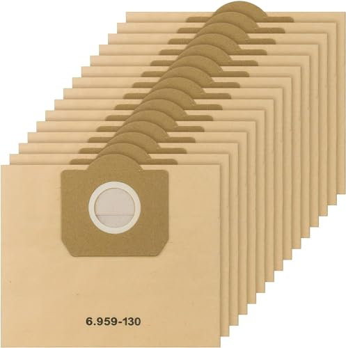 15 Piezas bolsas de aspiradora para Kärcher 6.959-130.0,filtro de papel para Karcher Aspiradora,WD3 1629 MV3 Premium A2201/2204/2504/2554/2251/2604,Aspirador bolsas de papel
