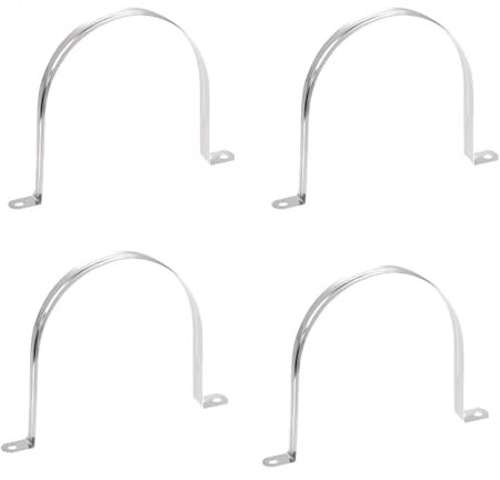 TOP-VIGOR 4 cinghie rigide per tubi, 150 mm, 2 fori, in acciaio inox, morsetti per tubi di tensione, morsetti per condotti resistenti, per il fissaggio di cavi, elettricità, scarico, posa idraulica