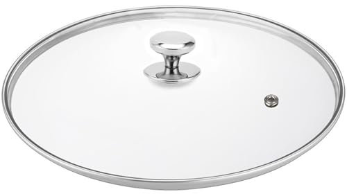 Glass lid for Large Pots and Pans, 14.25 Inch Cover for Replacement, Commercial Lid for Cookware, Frying Pans, Stockpot, Dishwasher safe and oven safe up to 400°F Fit Inner Dia14 to 14.4 Inch