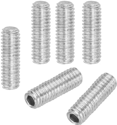 PATIKIL 100 pièces de vis sans tête à six pans creux, boulon à pointe plate M4x12mm en acier inoxydable 304 pour poignées de porte et réparation de luminaires