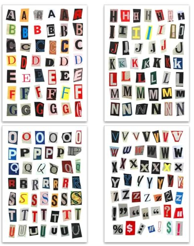 Letras Adhesivas Pegatinas 181 Piezas Pegatinas Letras Adhesivas Letras Vintage Scrapbooking,Se Puede Utilizar Para Pegar Agendas, Bicicletas, Maletas.