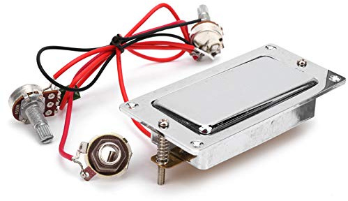 WGFOIP Elgitarr Dubbelspole Pickup Sele med Volym Tone Pots, Professionellt Förkopplad Uppsättning för Elgitarr, Hållbar Metallkonstruktion, Silverfärg