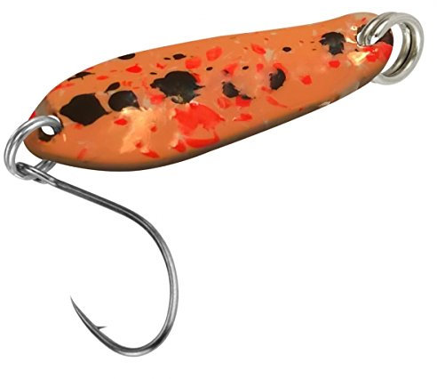 FTM Spoon Boogie Forellenblinker 1,6g - Blinker zum leichten Spinnfischen auf Forelle, Forellenköder für Forellenteich & See, Farbe:orange camo