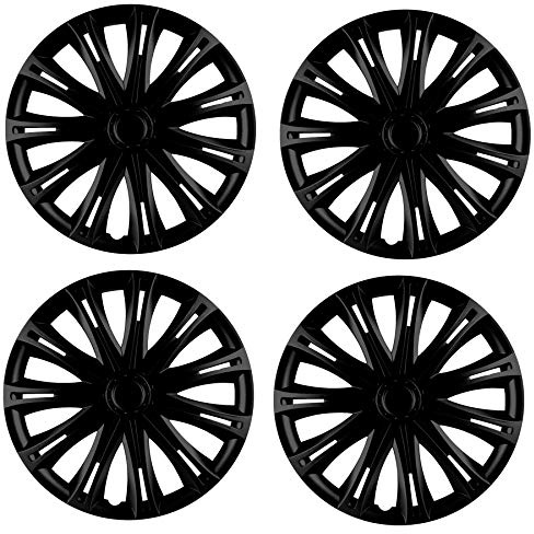 UKB4C 4x Wheel Trims Hub Caps 16 Covers fits Vauxhall ASTRA CORSA AGILA MERIVA Black