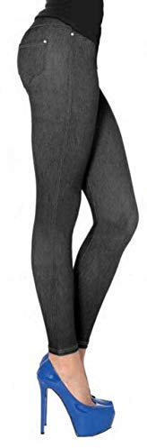 Gladys Leggins Jeans Donnal Pantaloni Donna Elasticizzati Leggings Donna Eleganti Seconda Pelle Misure S/M M/L L/XL Abbigliamento Donna Fashion (M/L, NERO)
