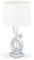 Relaxdays Lampada da Tavolo, Moderna, Design Elegante, Paralume in Stoffa, E27, Decorazione, 50 x 25 cm, Argento/bianco