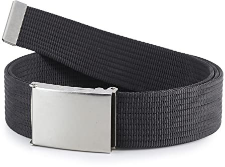Ladeheid Herren Gürtel männlich Stoffgürtel Sackleinen P90 (Graphit, 125 cm x 4 cm)