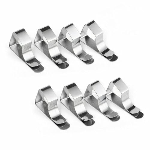 NMJHEVX Bordsduksklämmor 8-pack rostfritt stål bordsskydd klämmor borddukshållare (2 cm x 8-pack)