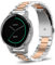 SumRioo 20mm Armband für Garmin Vivoactive 5/Vivoactive 3/Vivoactive 3 Music/Venu 2 Plus/Venu Sq, Edelstahl Metall Ersatzarmband für Garmin Forerunner 55/245/245 Music/645/645 Music - Silber/Roségold