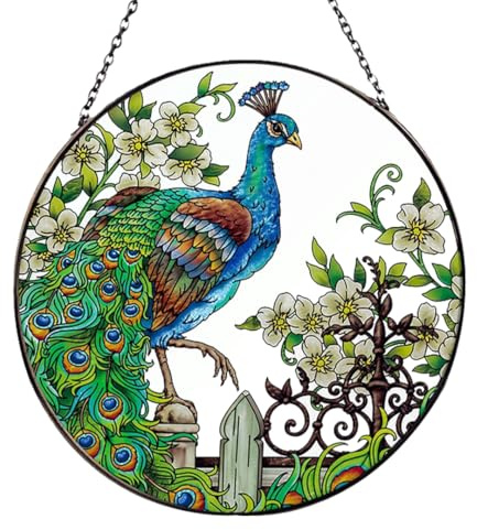 Zayookey Paon Attrape-Soleil Multicolor Verre Fenêtre Sun Catcher Pendentif Suspendu Cristal Ornements da Maison Suncatcher Décorations pour Jardin Home Murale