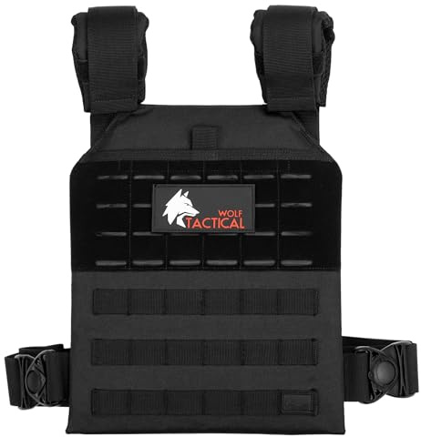 Wolf Tactical Fitness Weighted Vest Men Women - Adjustable Weight, Rucking, Black