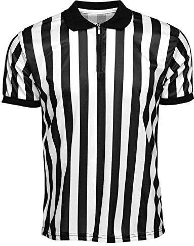 Herren Schiedsrichtershirt, Offizielles Schiedsrichtertrikot für Herren, Herren Offiziell Schiedsrichter Trikot, Schwarz-weiß gestreiftes Schiedsrichter-Kostü, für Basketball, Fußball, Fußball