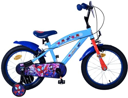 Volare Spidey Kinderfahrrad - Jungen - 16 Zoll - Blau - Zweihandbremsen