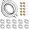 10x Moderne Einbaustrahler Rahmen, GU10 Einbauleuchten, inkl. GU10 Fassung, Decken Spot Chrom Rund, 30° Schwenkbar Einbauspots Rahmen, Außendurchmesser: 90mm, Ausschnitt Ø65-80mm (Ohne Leuchtmittel)