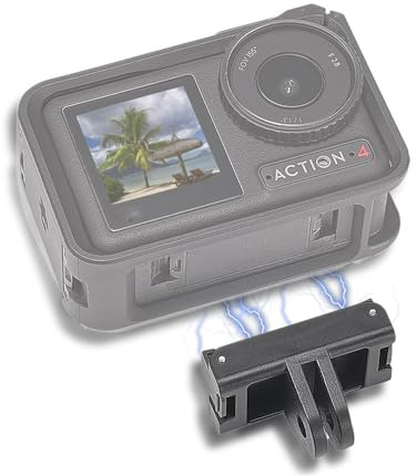 CERFFOOL Magnetisk snabbkoppling, adapterkontakt för DJI Osmo Action 5 Pro 4 3 2 adapterhållare för stativ, vlogging, cykelhjälm, montering, actionkameratillbehör