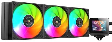 Mars Gaming ML-VISION360, Raffreddamento a Liquido AIO, TDP 600W, 3x Ventole ARGB con Nucleo in Rame e Alluminio FDB, Schermo LCD IPS 4:3 Rotazione a 360° e Software, Multisocket Universale, Nero