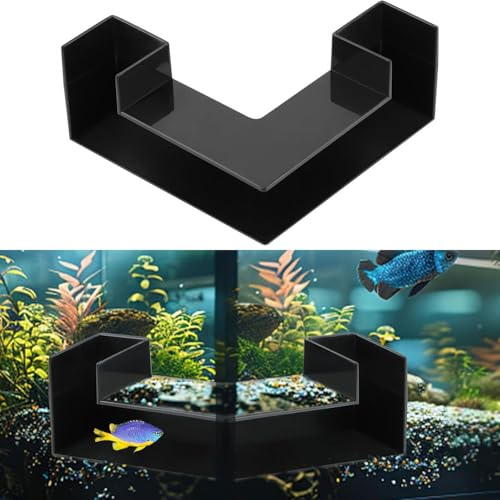 Srvauyea Acuario Túnel Subterráneo, Túnel de Acuario de Cueva de Camarones, Escondite de Peces y Camarones para Acuarios, Adorno de Pecera de Esquina, Accesorios para Esconder Peces Pequeños