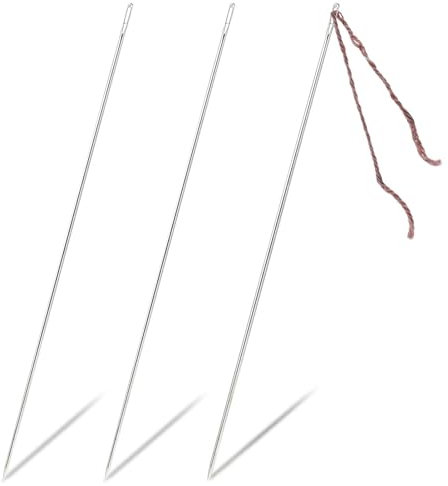 3 Pcs Large Eye Blunt Needles, 30cm Sewing Needles, Carbon Steel Darning Needle, Hand Sewing Needles, Crochet Needles for for Home Crafts Projects Doll Making Tufting Sewing Handmade Crafts
