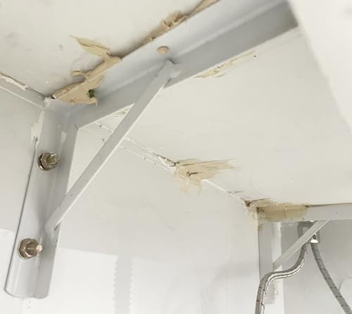 DIY Floating Bracket Hardware Hanging Washstand Shelf Bracket, 2-Pack Solid Steel Heavy Duty for Granite Countertop Support, Universal 10 Inch,Big Screws Included