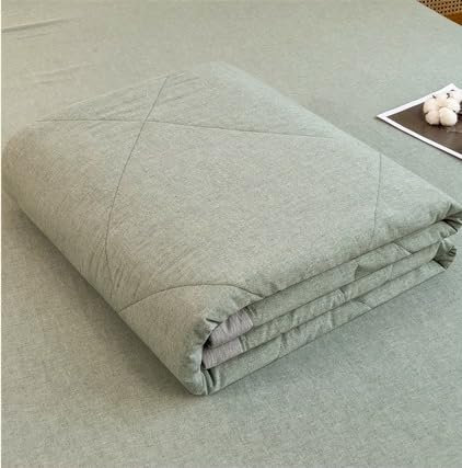 Hiseng Edredon Microfibra, Relleno Nordico 4 Estaciones con Color Sólido, Suave Edredones Patchwork Reversible para Individual Matrimonio (Verde,200x230cm)